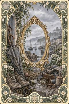 死神のグレイ。中央の鏡に色が映る絵