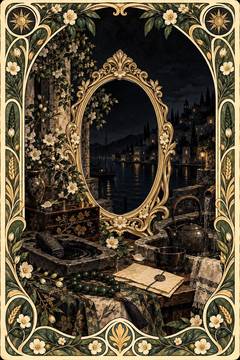 力のブラック。中央の鏡に色が映る絵