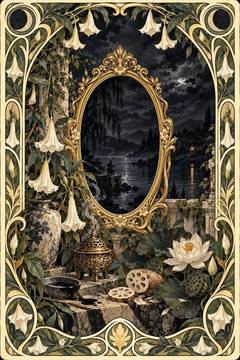 節制のブラック。中央の鏡に色が映る絵