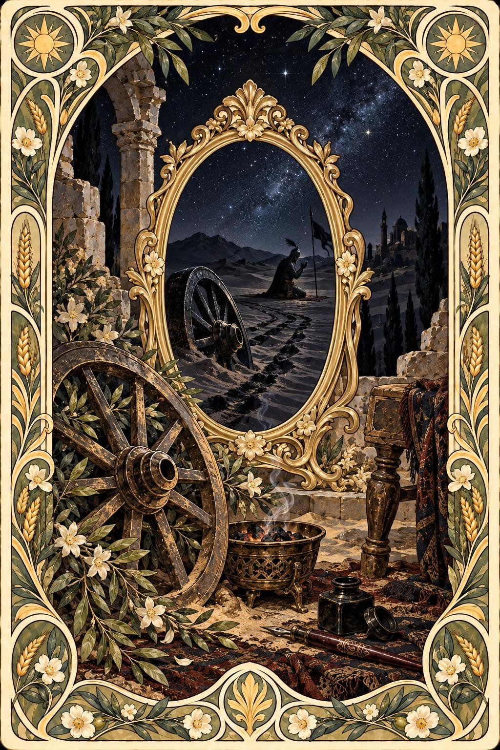 戦車のブラック。中央の鏡に色が映る絵
