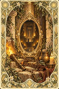 悪魔のダークゴールデンロッド。中央の鏡に色が映る絵