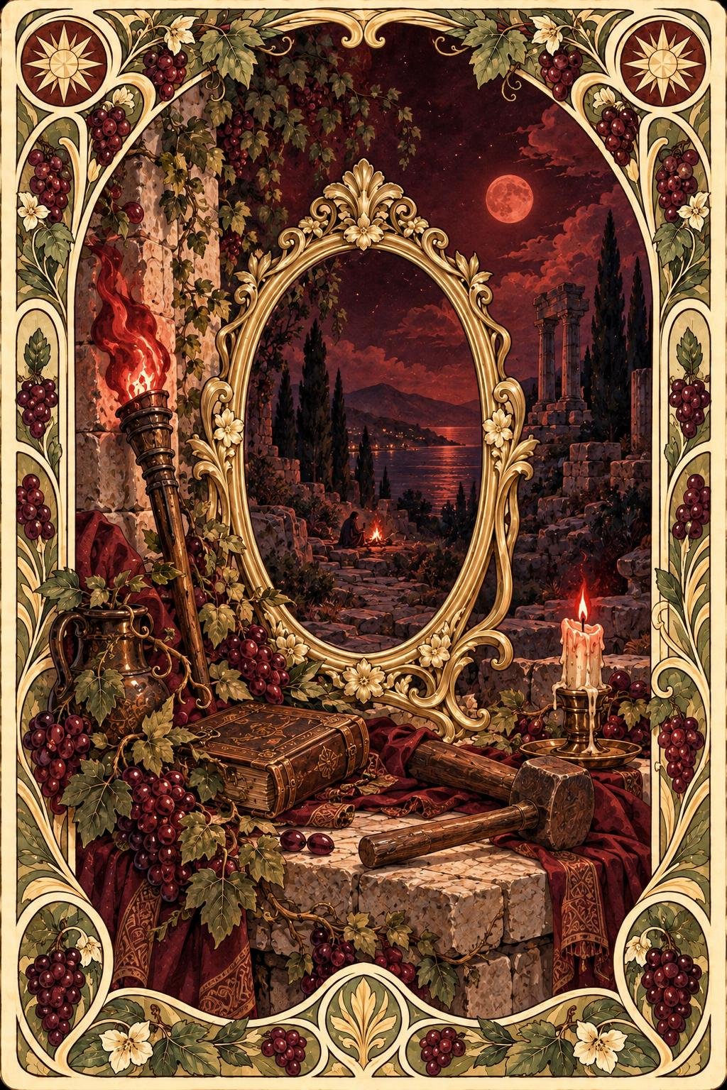 悪魔のマルーン。中央の鏡に色が映る絵