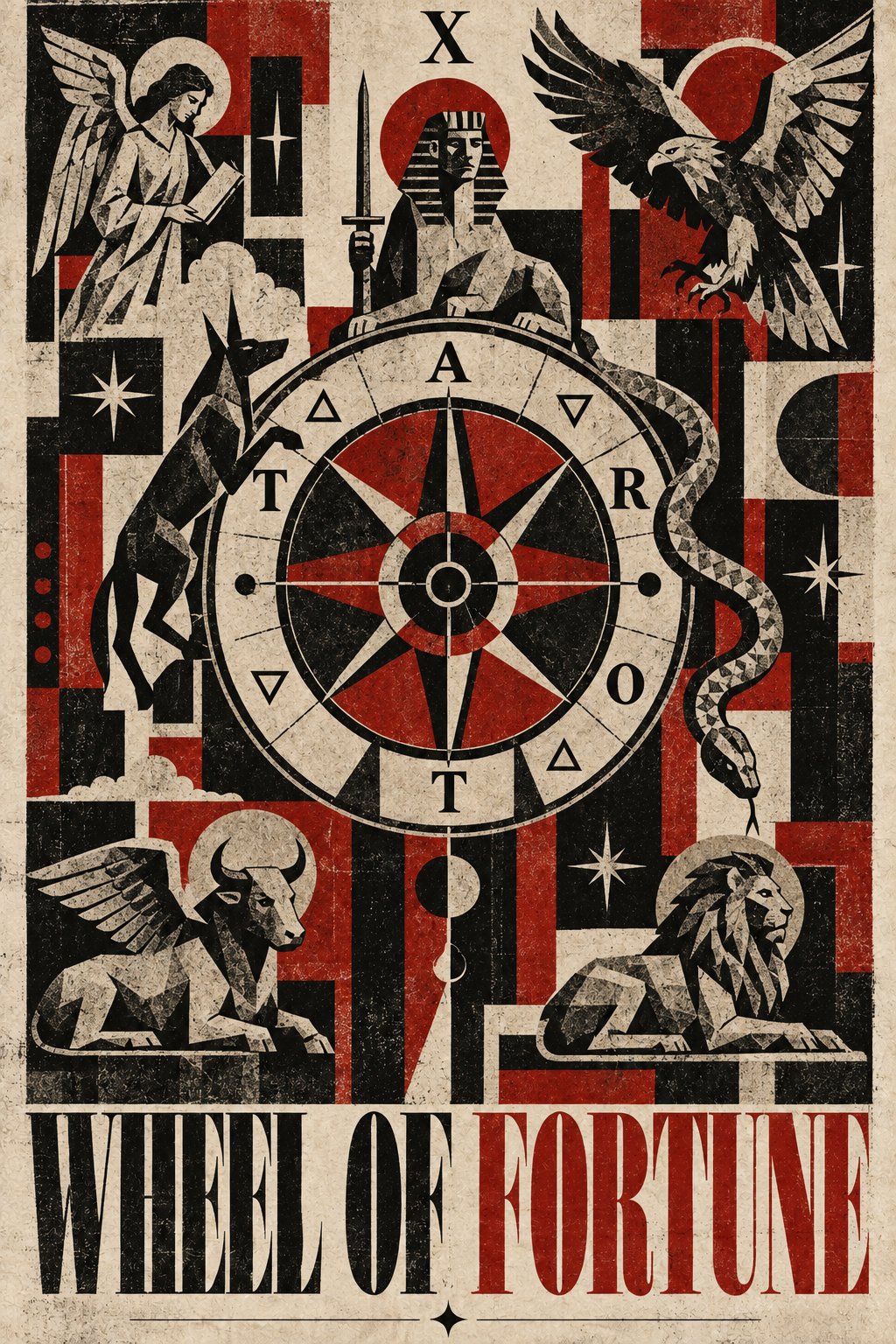 ブルータリズム系グラフィックの運命の輪