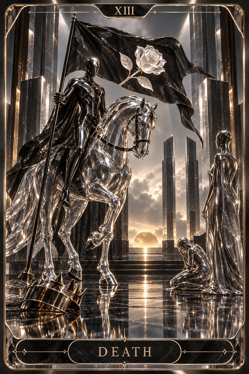 ガラス・クローム彫刻の死神