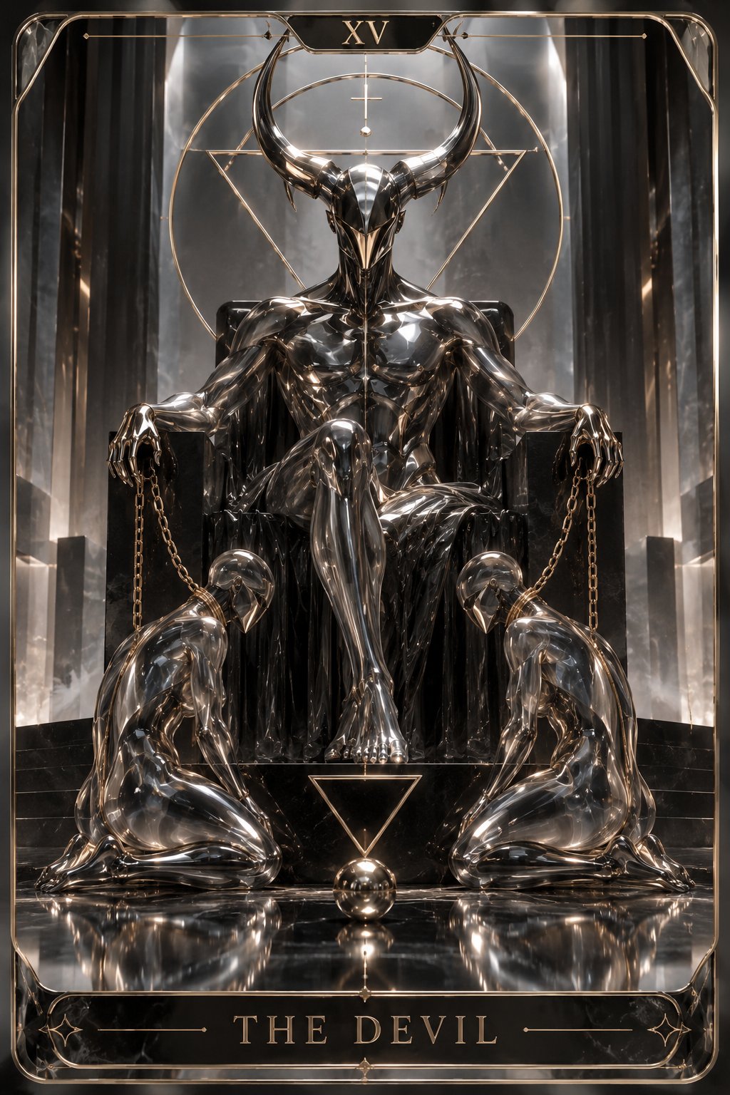ガラス・クローム彫刻の悪魔