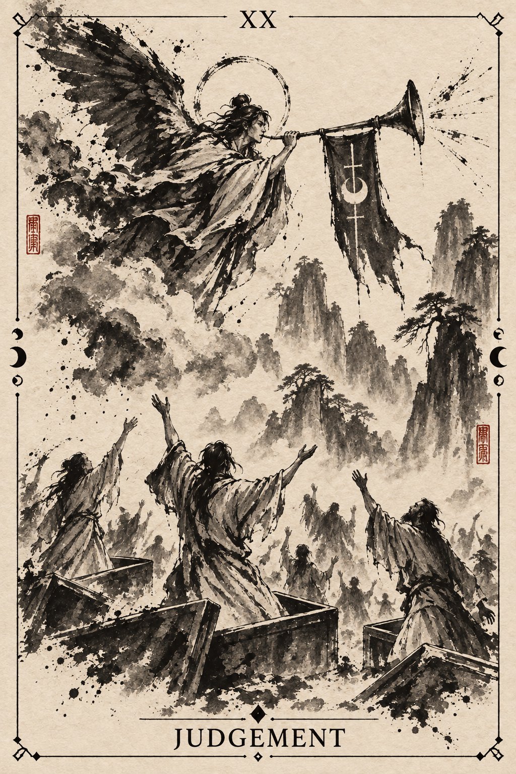 水墨画の審判