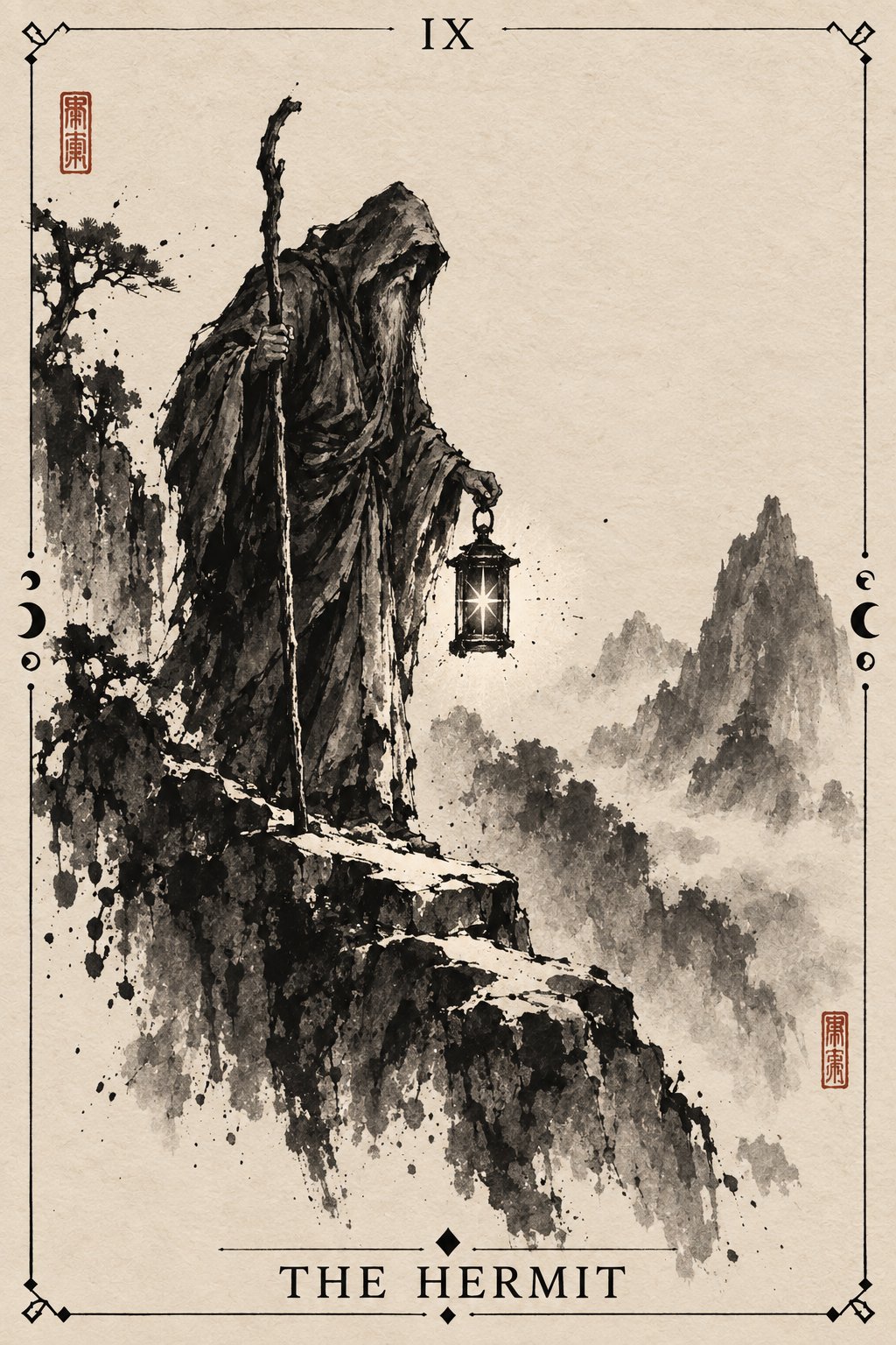 水墨画の隠者
