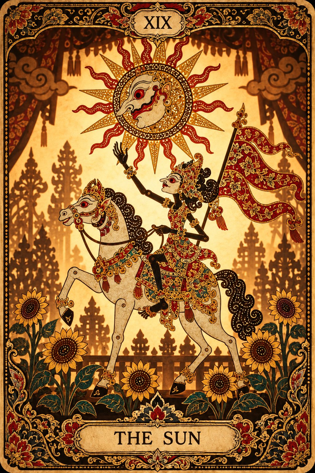 インドネシアの影絵の太陽