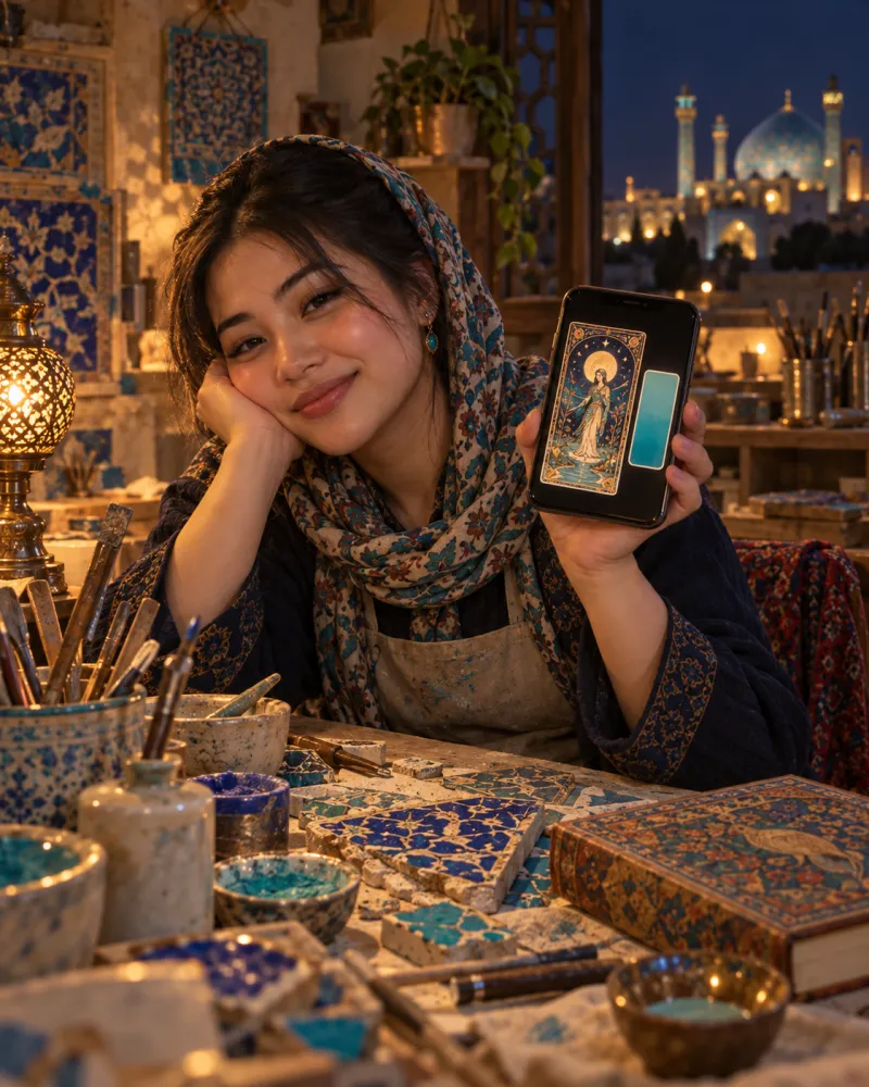 Mhusika wa kubuni. Parisa Hosseini, miaka 31, anaishi Isfahan. Hukarabati vigae vya majengo ya kihistoria.